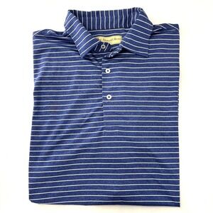 Donald Ross Golf Polo Shirt Men L Blue Philadelphia Trump Golf Club Striped